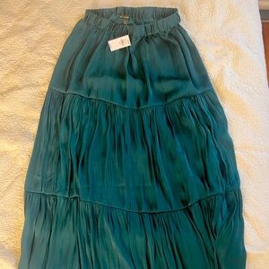 Banana Republic satin maxi skirt emerald green